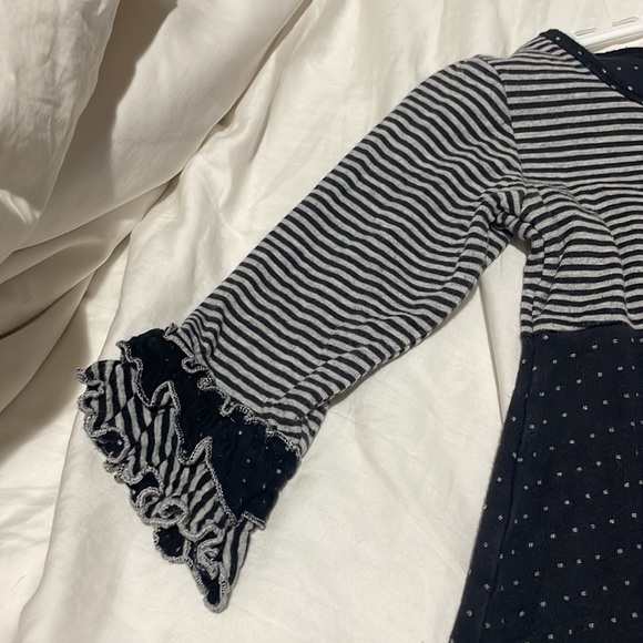 Lilli Lovebirds 6 hi low hemline ruffled black grey dress mismatch matching euc - Picture 2 of 9